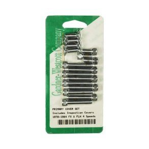 PRIMARY MOUNT KIT, CHROME ALLEN Incl. primary, inspection & derby cover hardware  Fits: > 70-86 4-SP