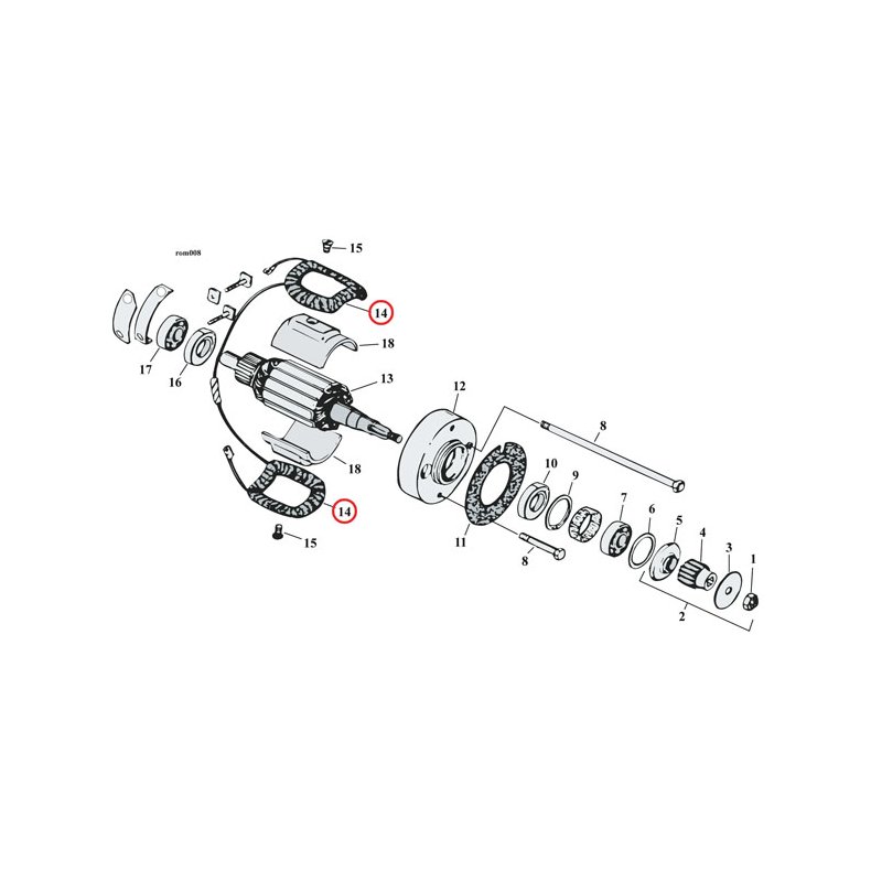 FIELD COILS, 6V GENERATOR 3-BRUSH, 32E GENERATORS  Fits: > 36-40 EL; 41-57 FL; 30-34 VL; 37-48 UL