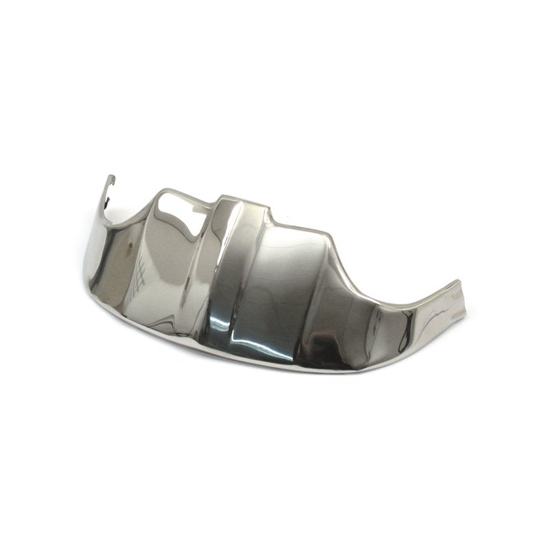 FRONT FENDER TIP STAINLESS -OLD STYLE- stainless; reproduction style; front  Fits: > 49-58 B.T.