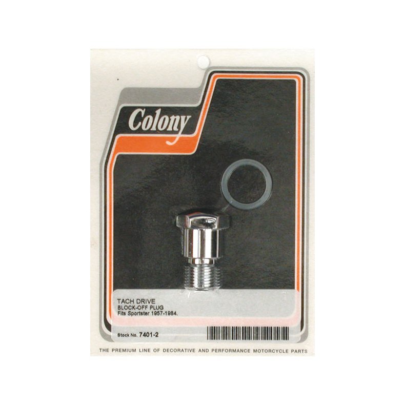 COLONY TACHOMETER HOLE BLOCK-OFF PLUG CHROME;