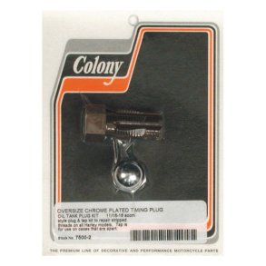 Colony, oversize timing/drain plug & tap kit. Acorn Chrome plated acorn head.