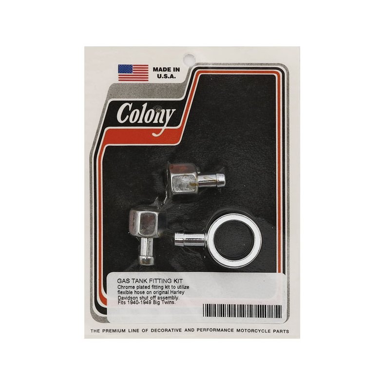 COLONY, 40-49 FUEL VALVE CONVERSION KIT Chrome plated.