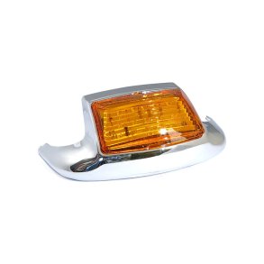 FRONT FENDER TIP W\LIGHT. AMBER LENS CHROME, 16 LED LIGHTED  Fits: > 80-13 FL, FLT; 86-17 FLST