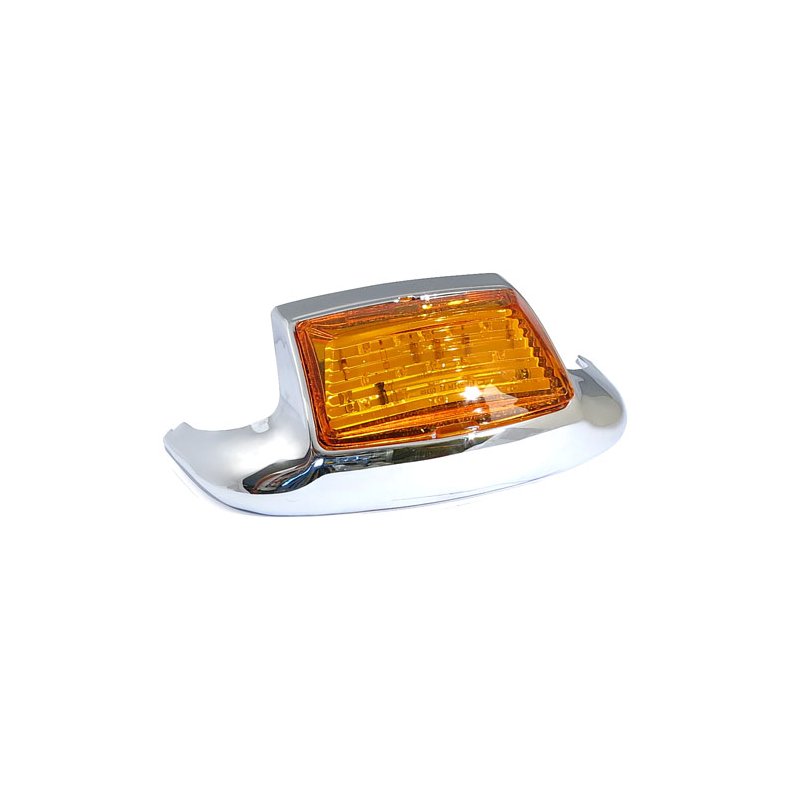 FRONT FENDER TIP W\LIGHT. AMBER LENS CHROME, 16 LED LIGHTED  Fits: > 80-13 FL, FLT; 86-17 FLST