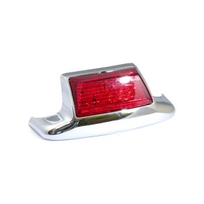 RED REAR FENDER TIP WITH LIGHT CHROME, 16 LEDS  Fits: > MOST 80-99 FL,FLT,FLST 