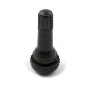 PRESS-IN TUBELESS VALVE STEM. PLASTIC BLACK CAP Long.