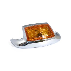 FRONT FENDER TIP W\LIGHT. AMBER LENS WITH 12V CLEAR BULB  Fits: > 80-13 FL, FLT; 86-17 FLST 