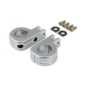FOOTPEG MOUNT KIT FOR HIGHWAY BARS, SORT ELLER CHROME
