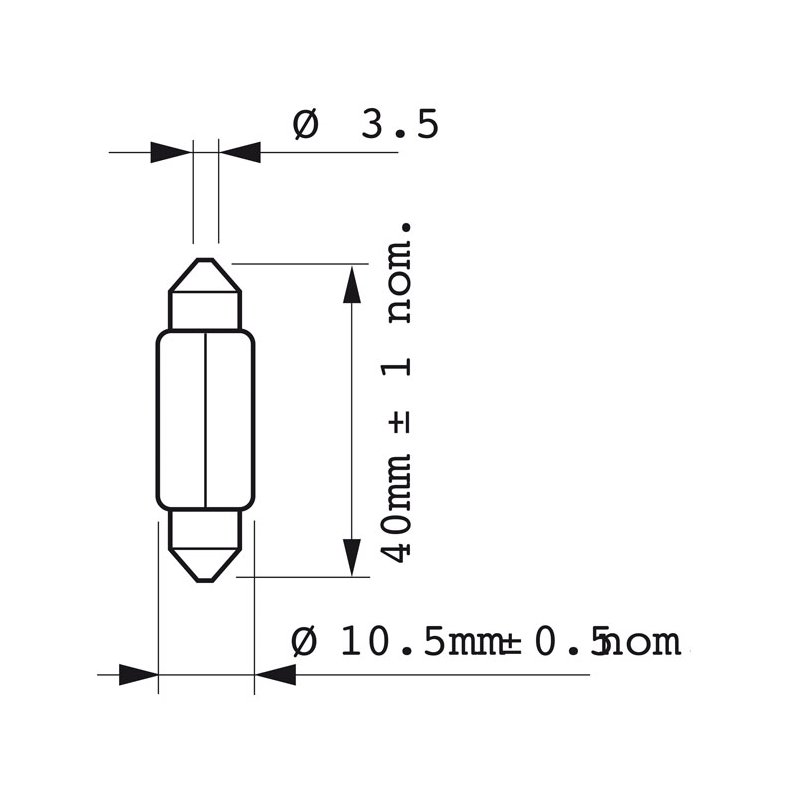 PHILIPS LIGHT BULB FESTOON T10,5X43 
