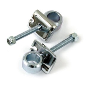 AXLE ADJUSTER KIT Chrome. OEM replacement style   73-E84 FL; 73-86 FX; 84-85 Softail; 79-96 Xl