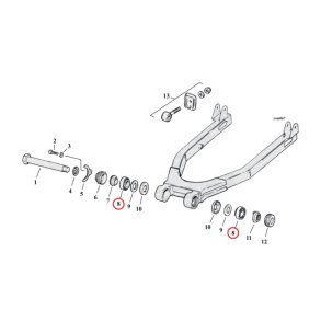 BEARING, SWINGARM. LEFT & RIGHT, XL
