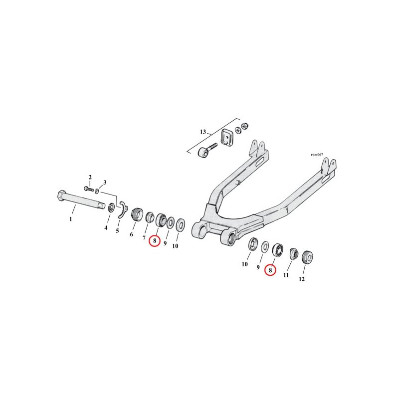 BEARING, SWINGARM. LEFT &amp; RIGHT