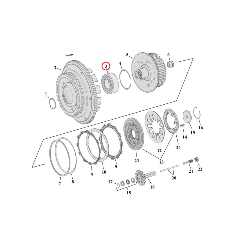 BEARING, CLUTCH HUB (DOUBLE ROW) Fits: > 90-10 B.T.