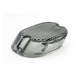 LAYDOWN TAILLIGHT LENS, LIGHT SMOKE BOTTOM TAG WINDOW  Fits: > 99-E03 FLT, DYNA, XL; 00-E03 SOFTAIL(