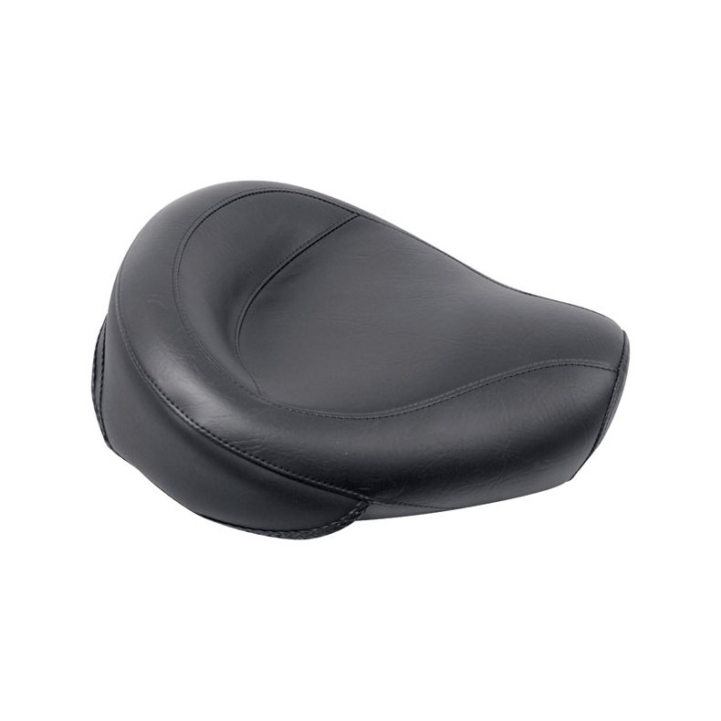 Mustang, Wide Touring solo seat Black. 15" wide.  Fits: > 82-03 XL Sportster with 3.3 gallon tank