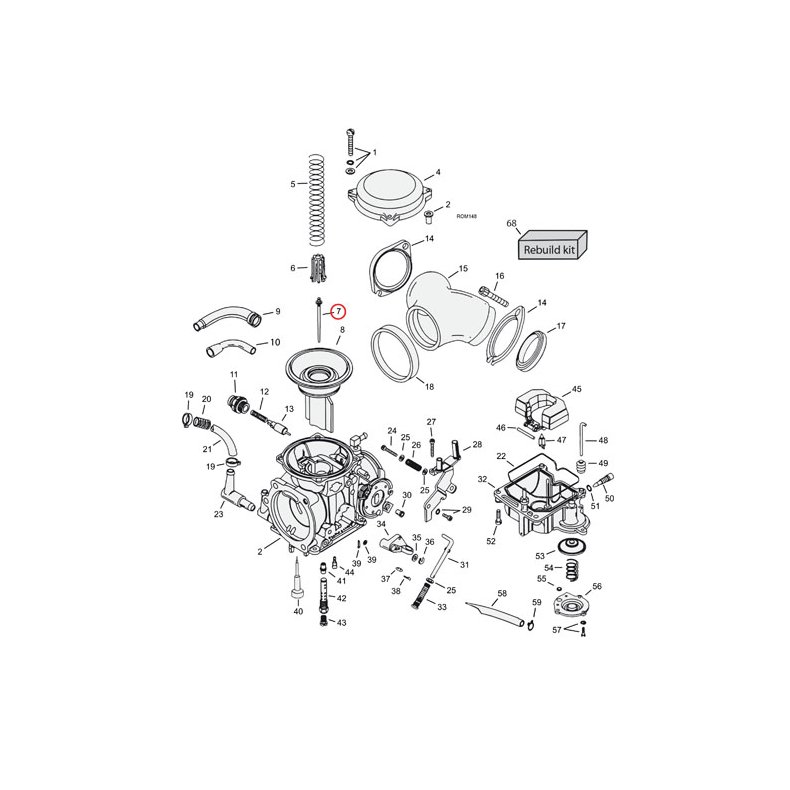 NEEDLE JET (MID-RANGE) CV CARB N65C Fits: > 88-06 XL; 90-06 B.T.(NU) WITH CV CARBS