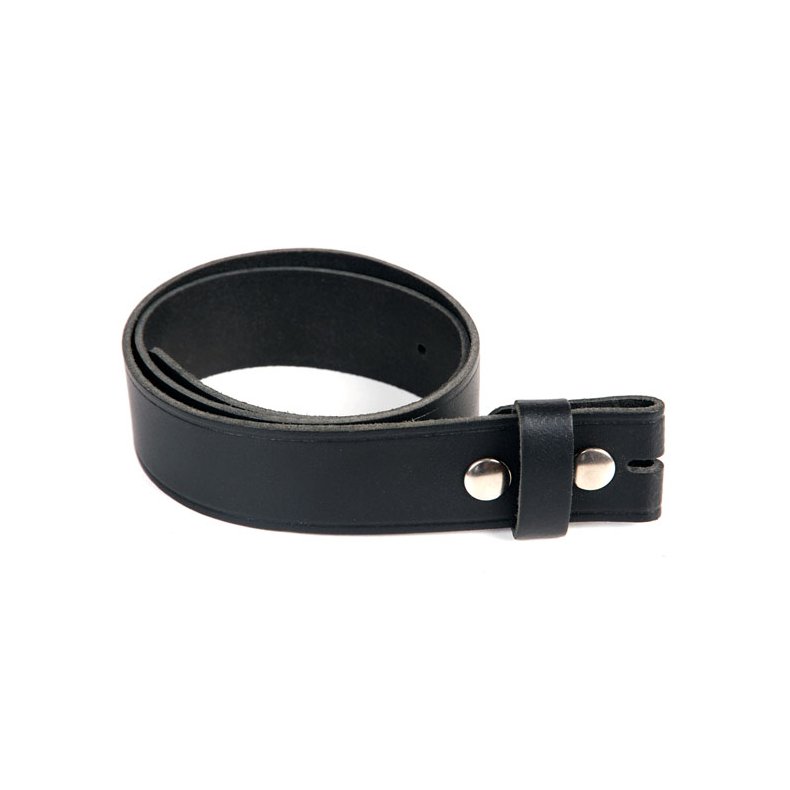 LEATHER BELT WITHOUT BUCKLE BLACK