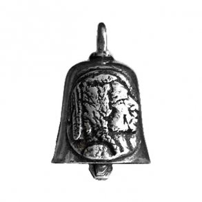 INDIAN HEAD NICKEL GREMLIN BELL LEAD FREE PEWTER BELL, 1-1/4 X 7/8 INCH