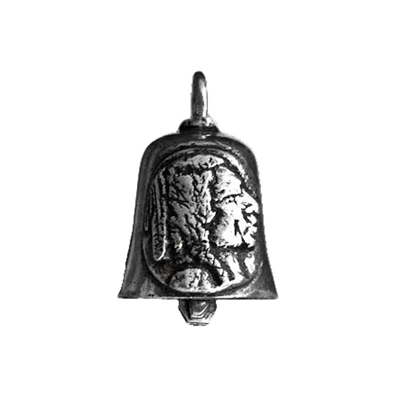 INDIAN HEAD NICKEL GREMLIN BELL LEAD FREE PEWTER BELL, 1-1/4 X 7/8 INCH