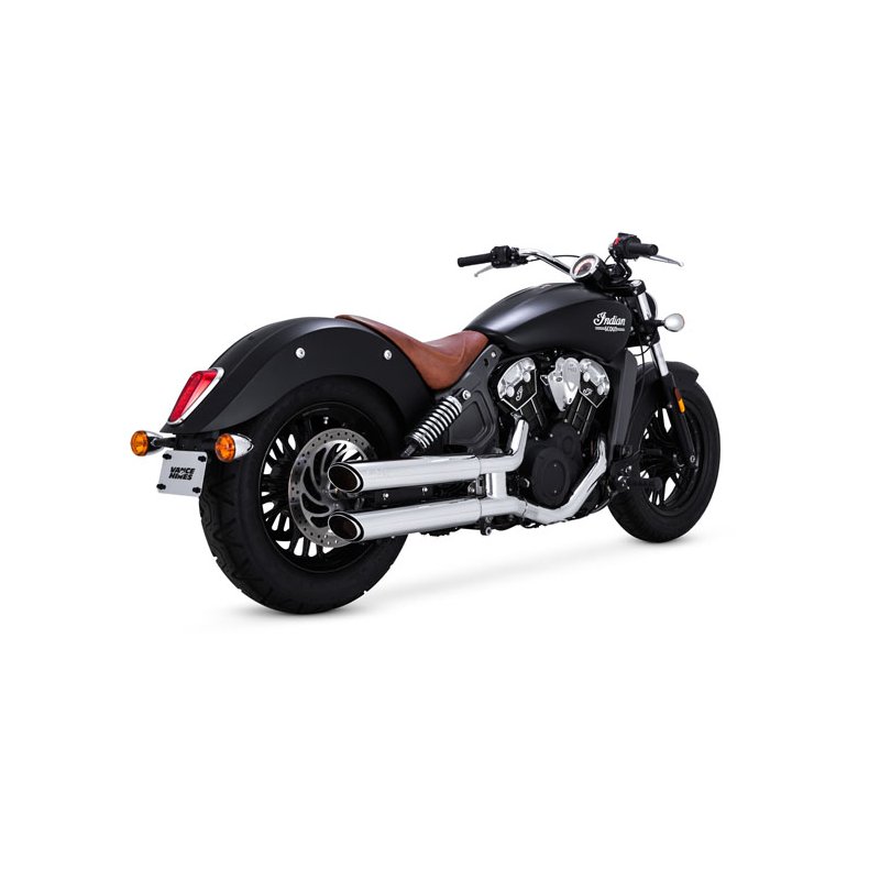 V&H 3" (7.62CM) TWIN SLASH SLIP-ON MUFFLERS Chrome; 