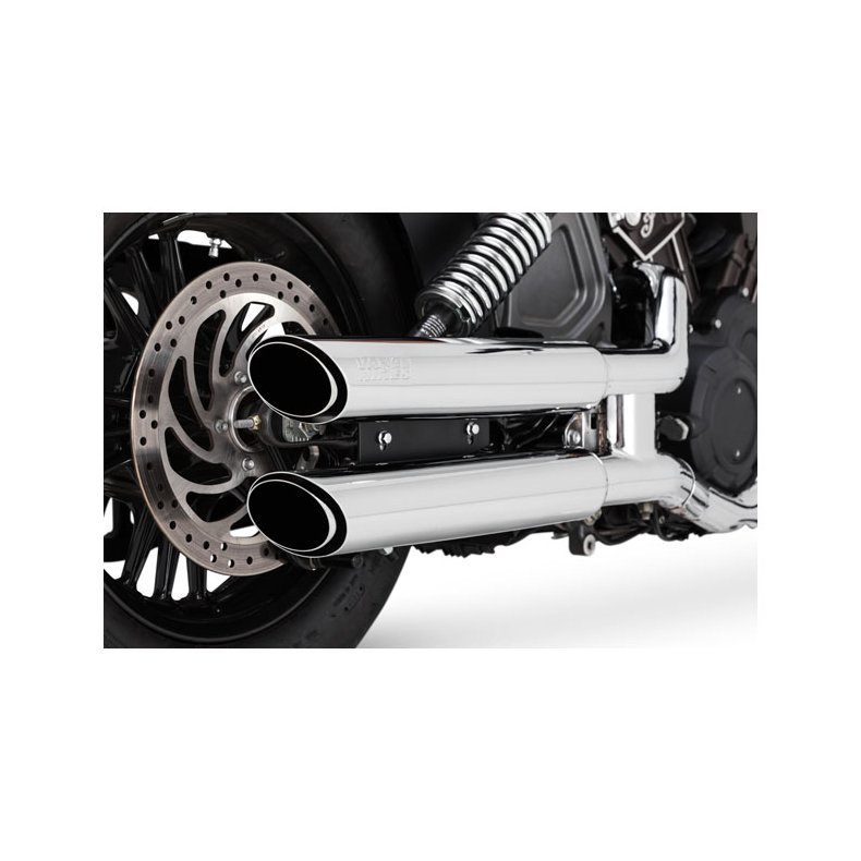 V&H 3" (7.62CM) TWIN SLASH SLIP-ON MUFFLERS Chrome; 