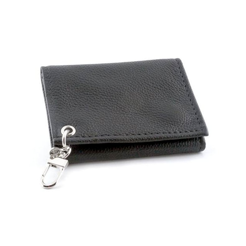 AMIGAZ BLACK SOFT LEATHER TRIFOLD WALLET 