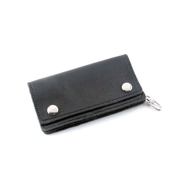 AMIGAZ BLACK SOFT LEATHER BIKER WALLET