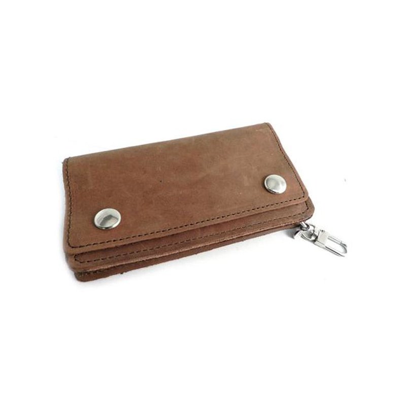 AMIGAZ VINTAGE BROWN LEATHER BIKER WALLET