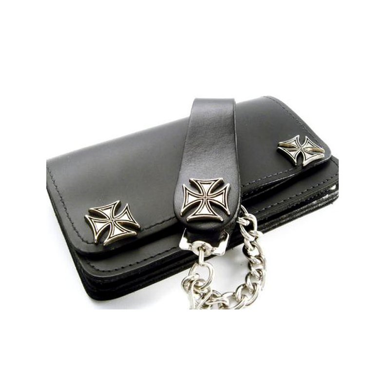 AMIGAZ BLACK LEATHER BIKER CHAIN WALLET