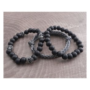AMIGAZ PARACORD & SKULL BEAD BRACELET SET