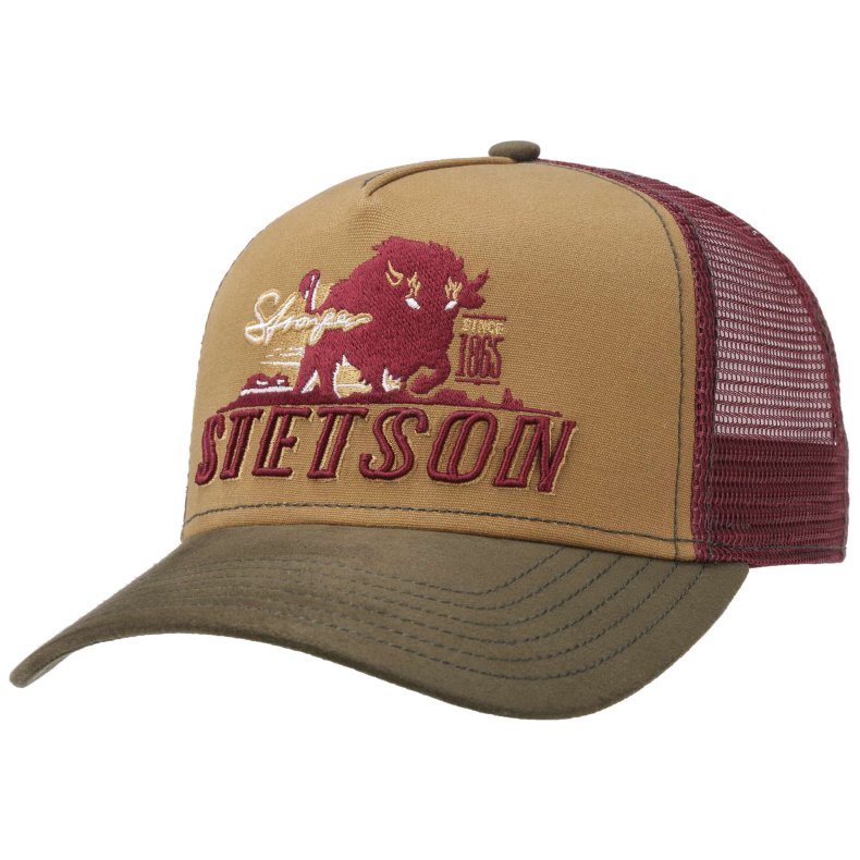 STETSON - STRONGER BISON TRUCKER CAP BORDEAUX