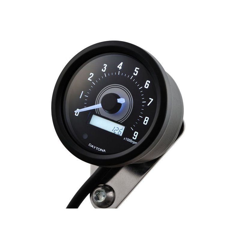 VELONA 60MM TACHOMETER BLACK 9000 RPM
