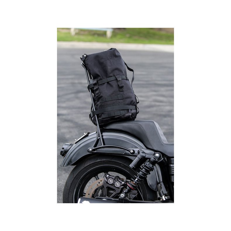 BURLY VOYAGER SISSY BAR BACKPACK BLACK CORDURA