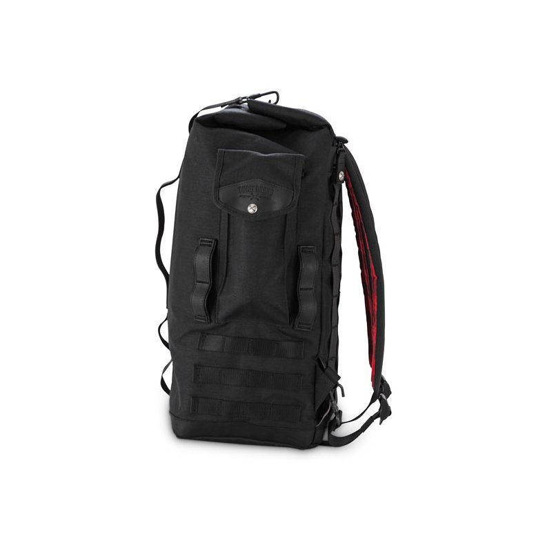 BURLY VOYAGER SISSY BAR BACKPACK BLACK CORDURA
