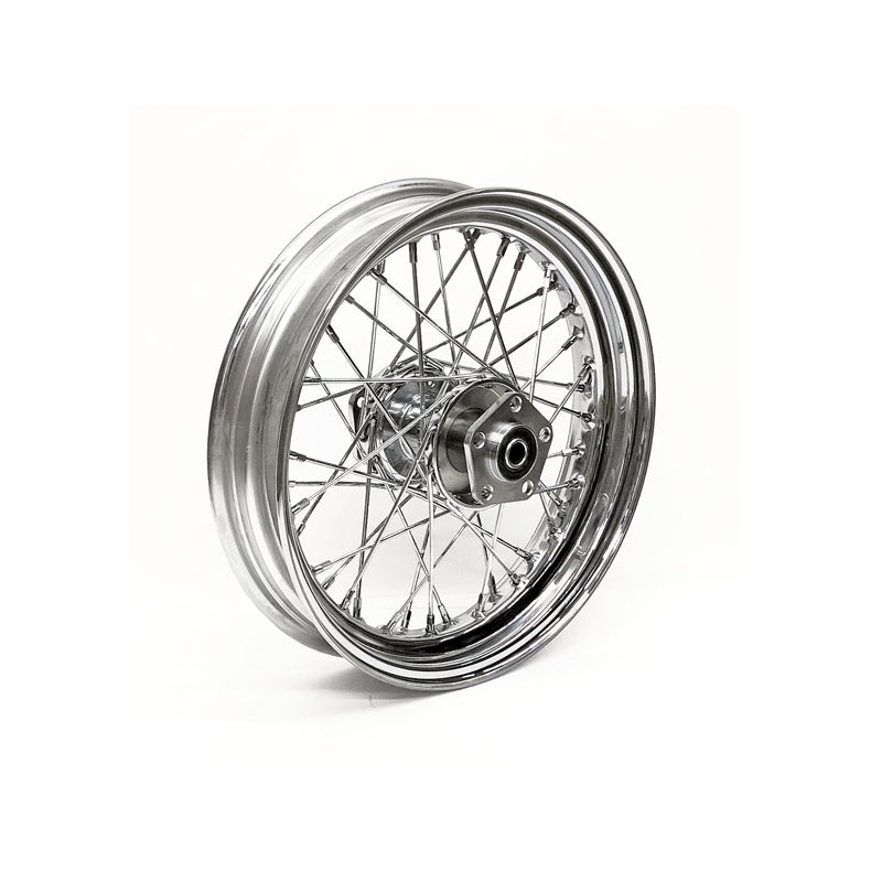 3.00 X 16 REAR WHEEL 40 SPOKES CHROME Chrome  Fits: > 86-96 FXST, FLST; 86-94 FXR; 91-96 FXD, FXDWG