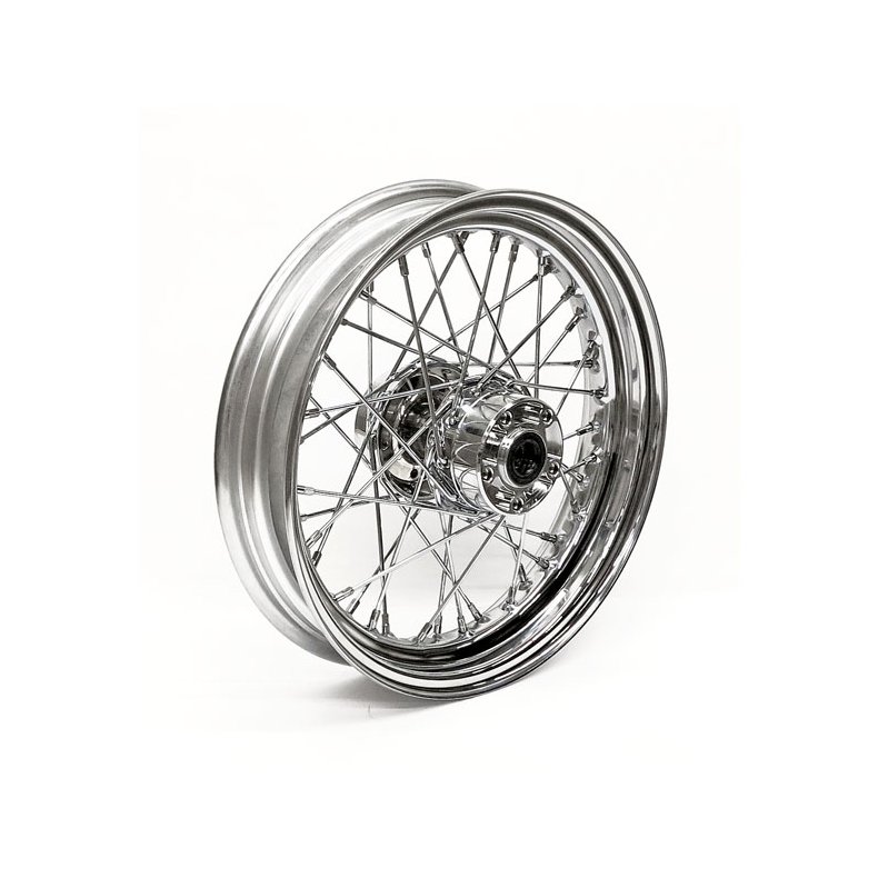 3.00 X 16 REAR WHEEL 40 SPOKES CHROME Chrome  Fits: > 97-99 FXST, FLST; 97-99 FXD, FXDWG, 97-99 XL