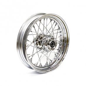 3.00 X 16 FRONT WHEEL 40 SPOKES CHROME Chrome  Fits: > 08-17 FLT, FLHT, FLHR, FLTR, FLHX (ABS)