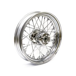 3.00 X 16 FRONT WHEEL 40 SPOKES CHROME Chrome  Fits: > 08-17 FLT, FLHT, FLHR, FLTR, FLHX (ABS)