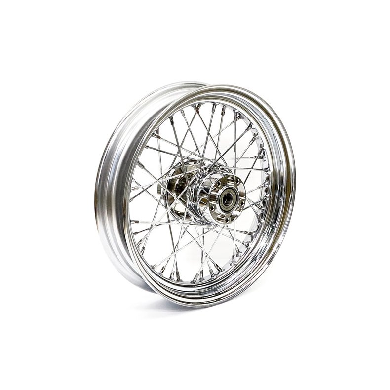 3.00 X 16 FRONT WHEEL 40 SPOKES CHROME Chrome  Fits: > 08-17 FLT, FLHT, FLHR, FLTR, FLHX (ABS)