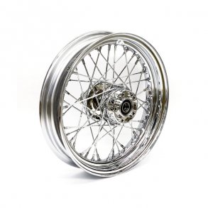 3.00 X 16 FRONT WHEEL 40 SPOKES CHROME Chrome  Fits: > 08-17 FLT, FLHT, FLHR, FLTR, FLHX (No ABS)