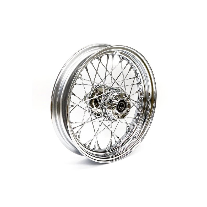 3.00 X 16 FRONT WHEEL 40 SPOKES CHROME Chrome  Fits: > 08-17 FLT, FLHT, FLHR, FLTR, FLHX (No ABS)