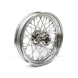 3.00 X 16 FRONT WHEEL 40 SPOKES CHROME Chrome  Fits: > 07-17 FLST/C/F/N (no ABS)