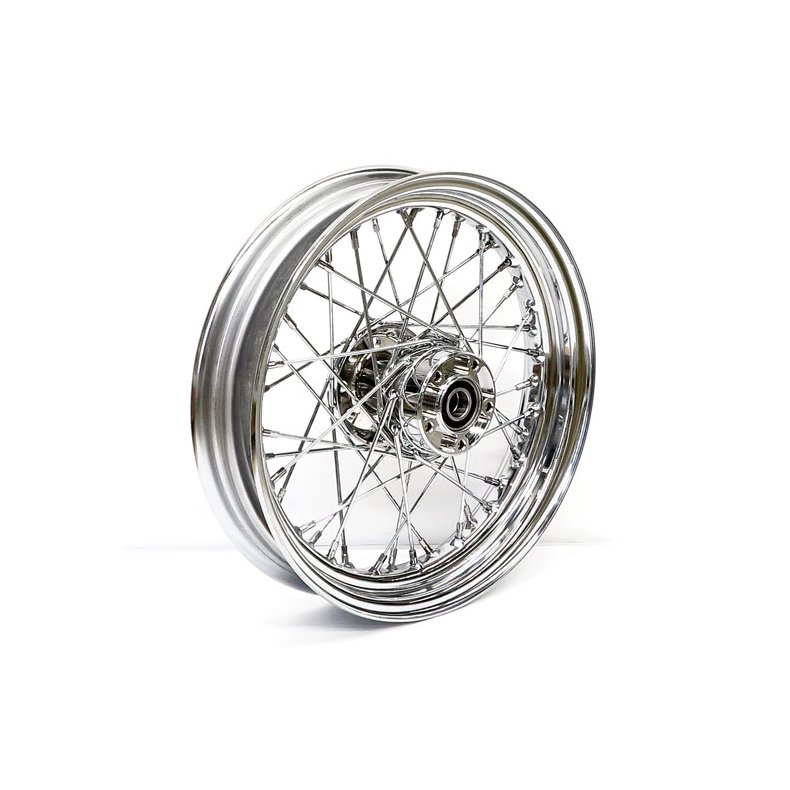 3.00 X 16 FRONT WHEEL 40 SPOKES CHROME Chrome  Fits: > 07-17 FLST/C/F/N (no ABS)