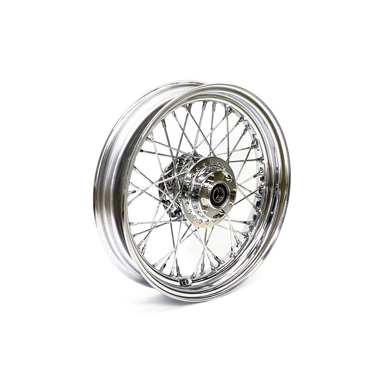 3.00 X 16 FRONT WHEEL 40 SPOKES CHROME Chrome  Fits: > 14-19 1200C/X (no ABS)