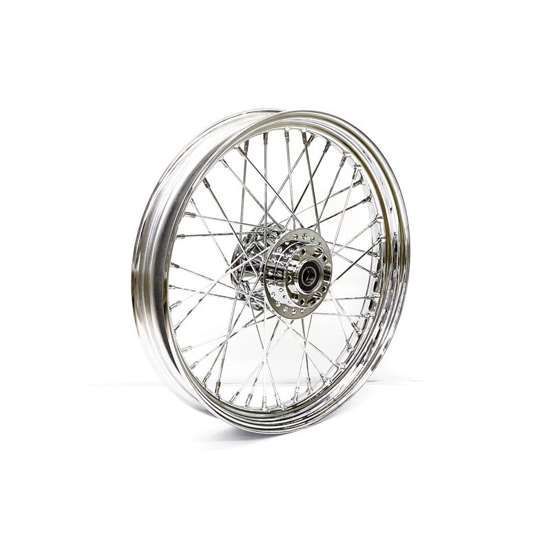 2.50 X 19 FRONT WHEEL 40 SPOKES CHROME Chrome  Fits: > 12-17 FXD (ABS)