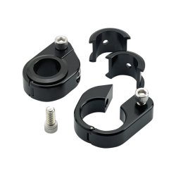 BILTWELL, STRAIGHT O/S SPEED CLAMPS BLACK Gloss black electroplated.