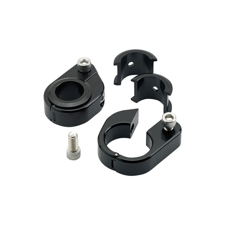 BILTWELL, STRAIGHT O/S SPEED CLAMPS BLACK Gloss black electroplated.