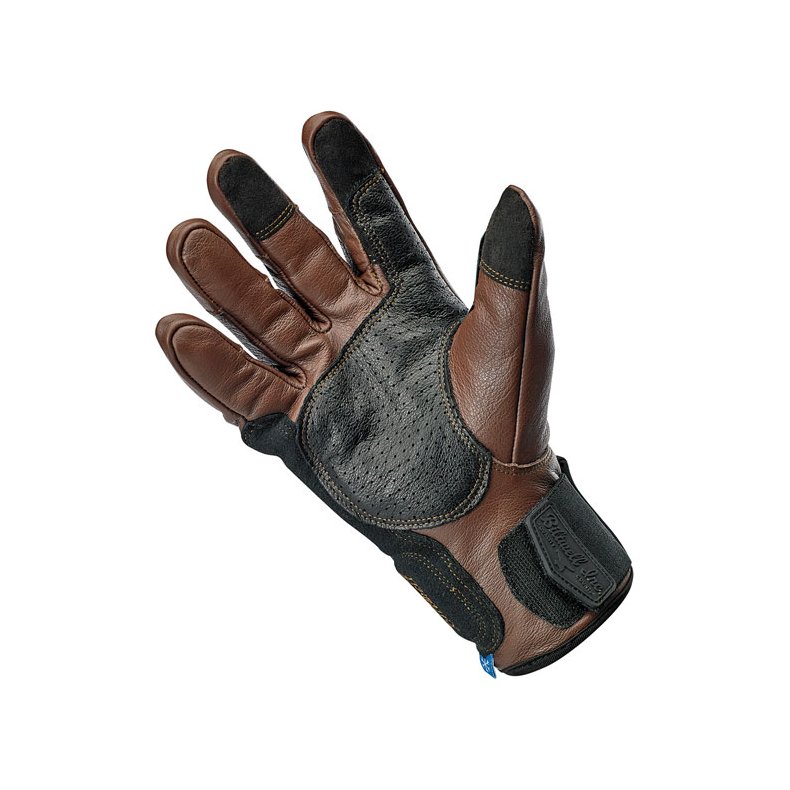 BILTWELL BELDEN GLOVES CHOCOLATE/BLACK CE APPR.