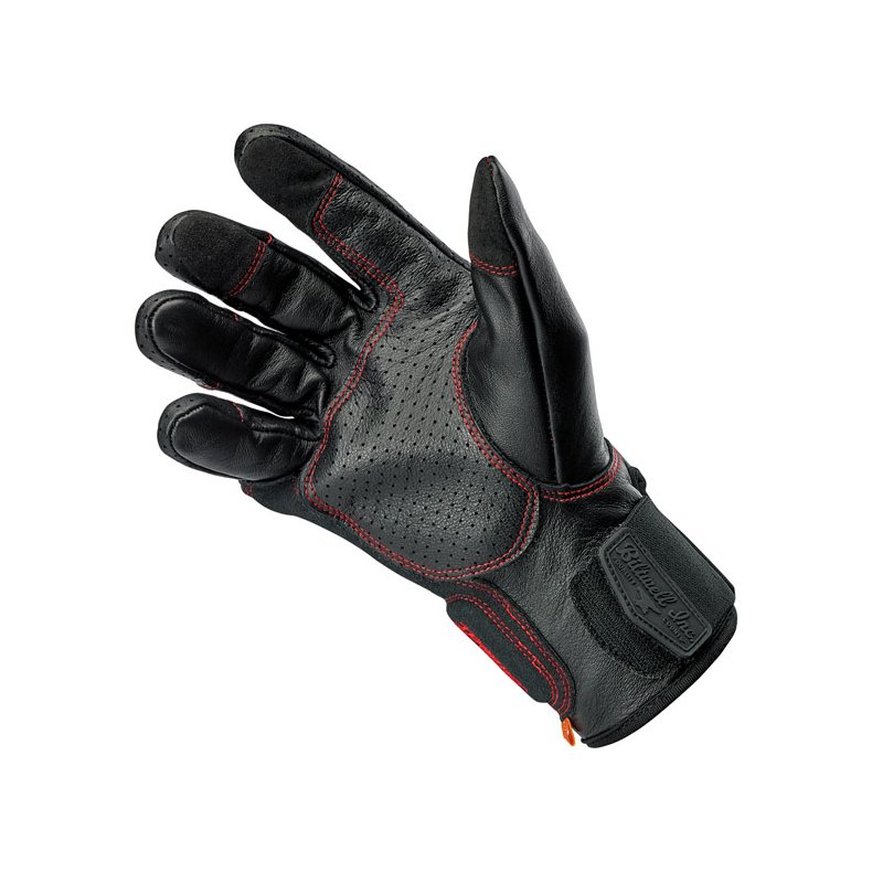 BILTWELL BELDEN GLOVES BLACK/REDLINE CE APPR.