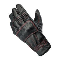 BILTWELL BELDEN GLOVES BLACK/REDLINE CE APPR.